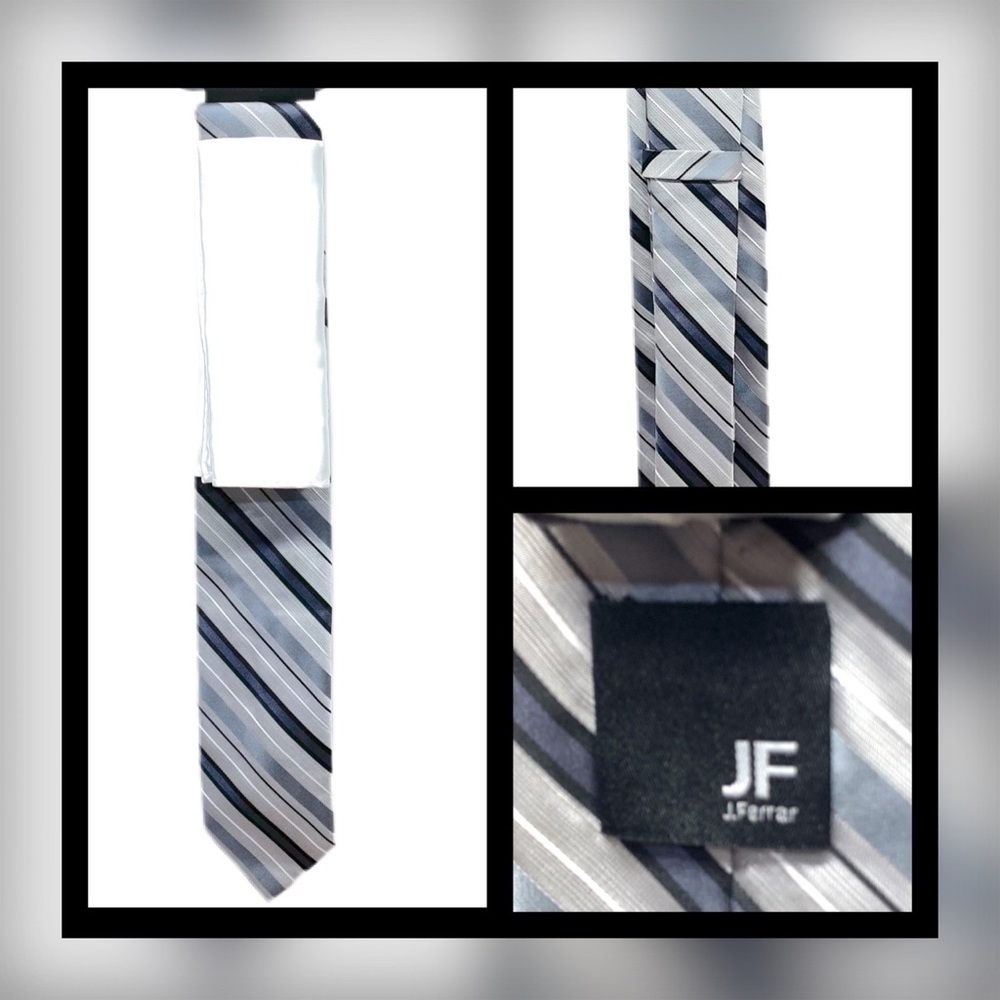 👔🆕 JF J.FERRAR || Pocket Square & Necktie Set-